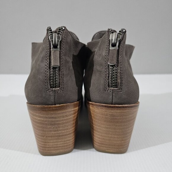 NEW Eileen Fisher Ember Low Ankle Bootie Women 10 Taupe Brown Leather Block Heel - Picture 6 of 13